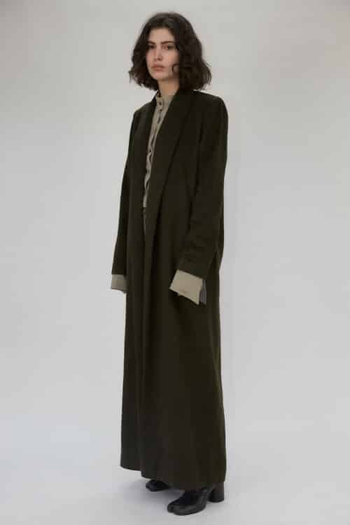 Ali tailored overcoat in cashmere - Army Green