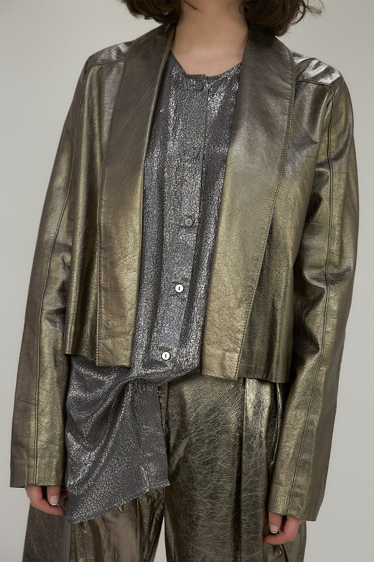 Debbie leather coat - Gold