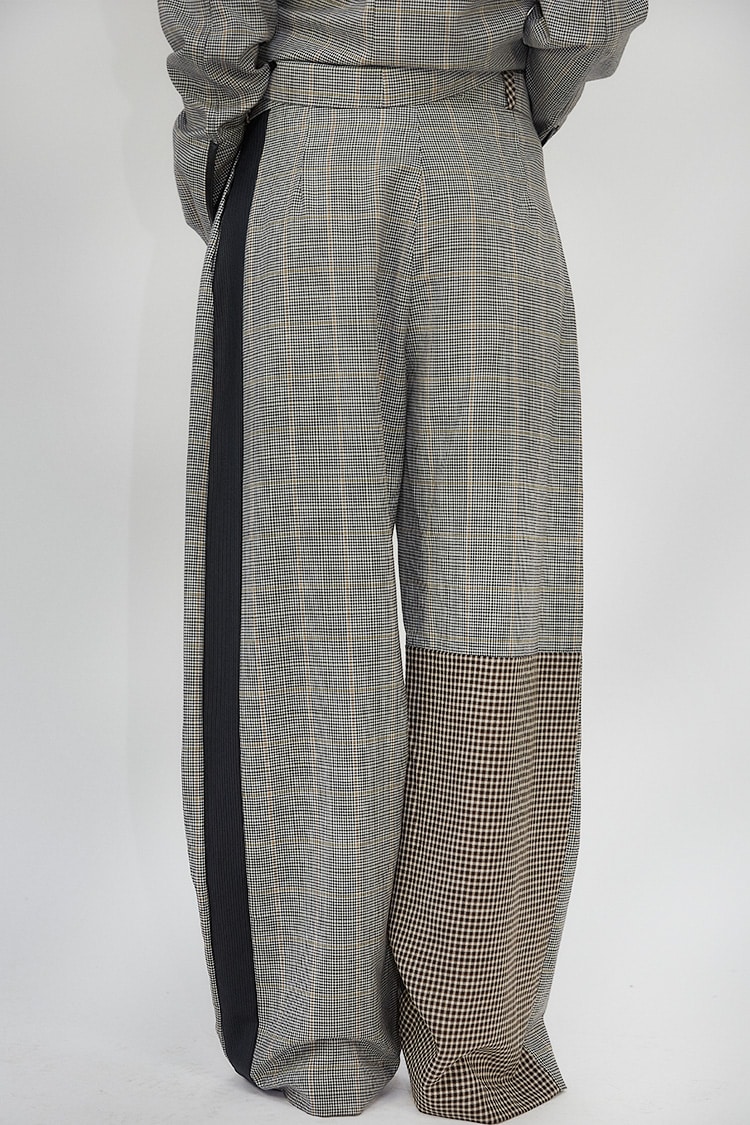 Diane wide-leg trousers in wool - Grey check