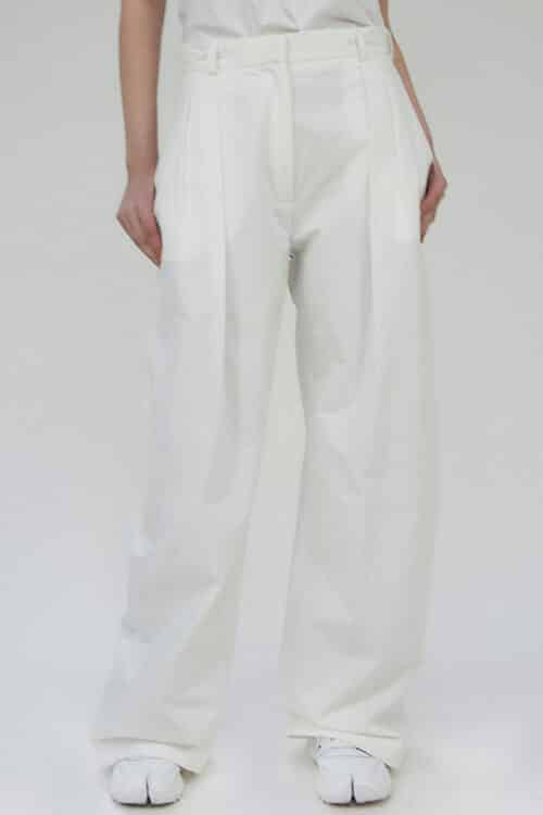 Diane wide-leg trousers in cotton - Off white