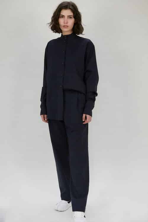 Perry pleated trousers in wool - Navy