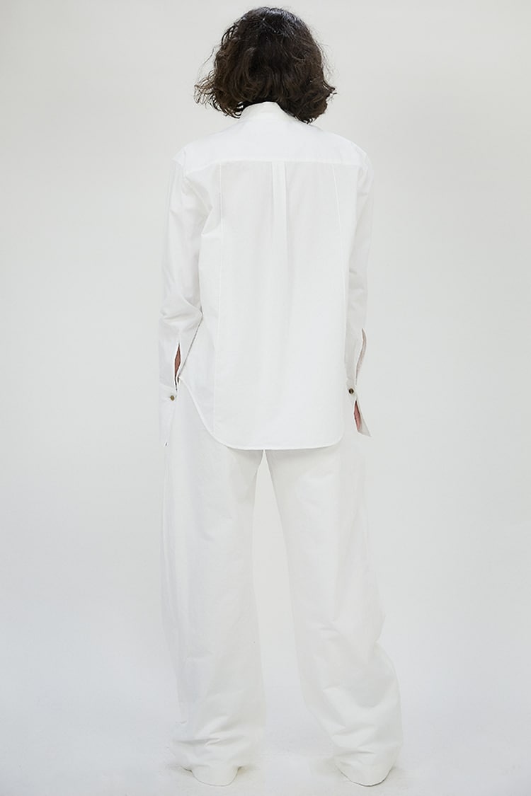 Axl pintuck blouse in cotton - white