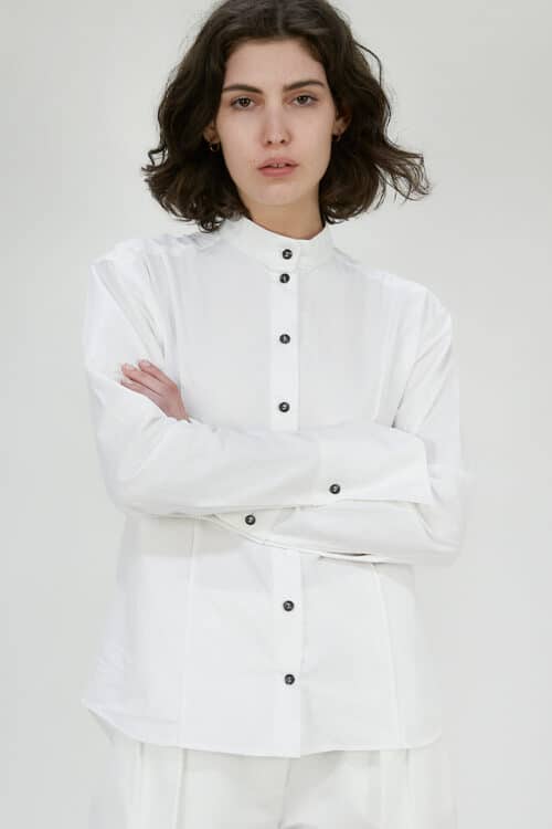 Axl pintuck blouse in cotton - White