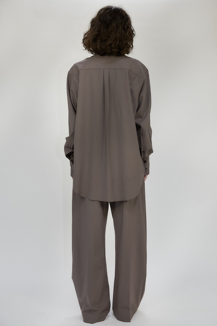 Joan oversized shirt in wool - Taupe