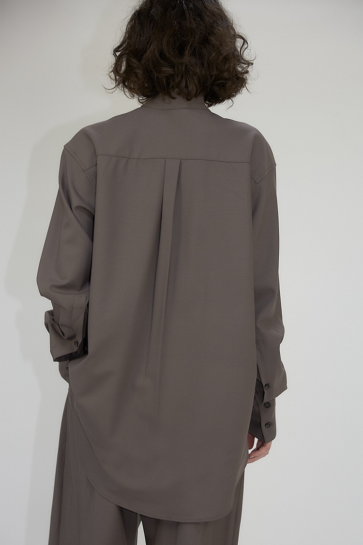 Joan oversized shirt in wool - Taupe