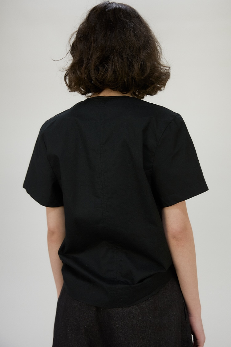Marlon poplin t-shirt in cotton - Black