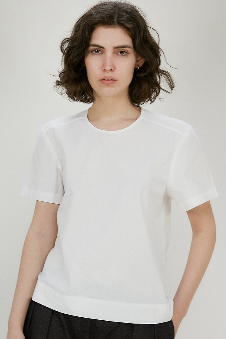 Marlon poplin t-shirt in cotton - White